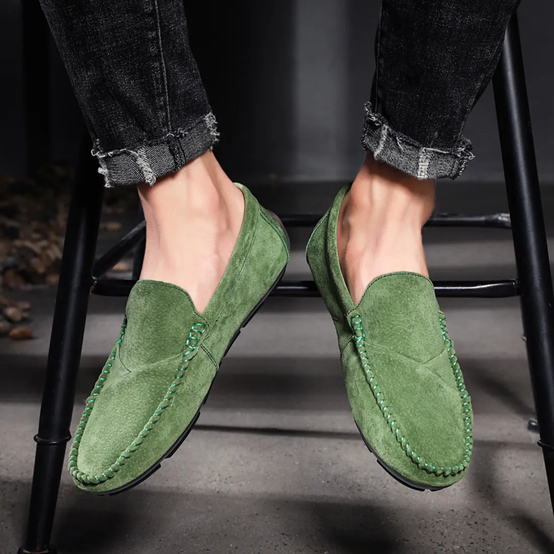 Men's Suede Stitching Driving Moccasins