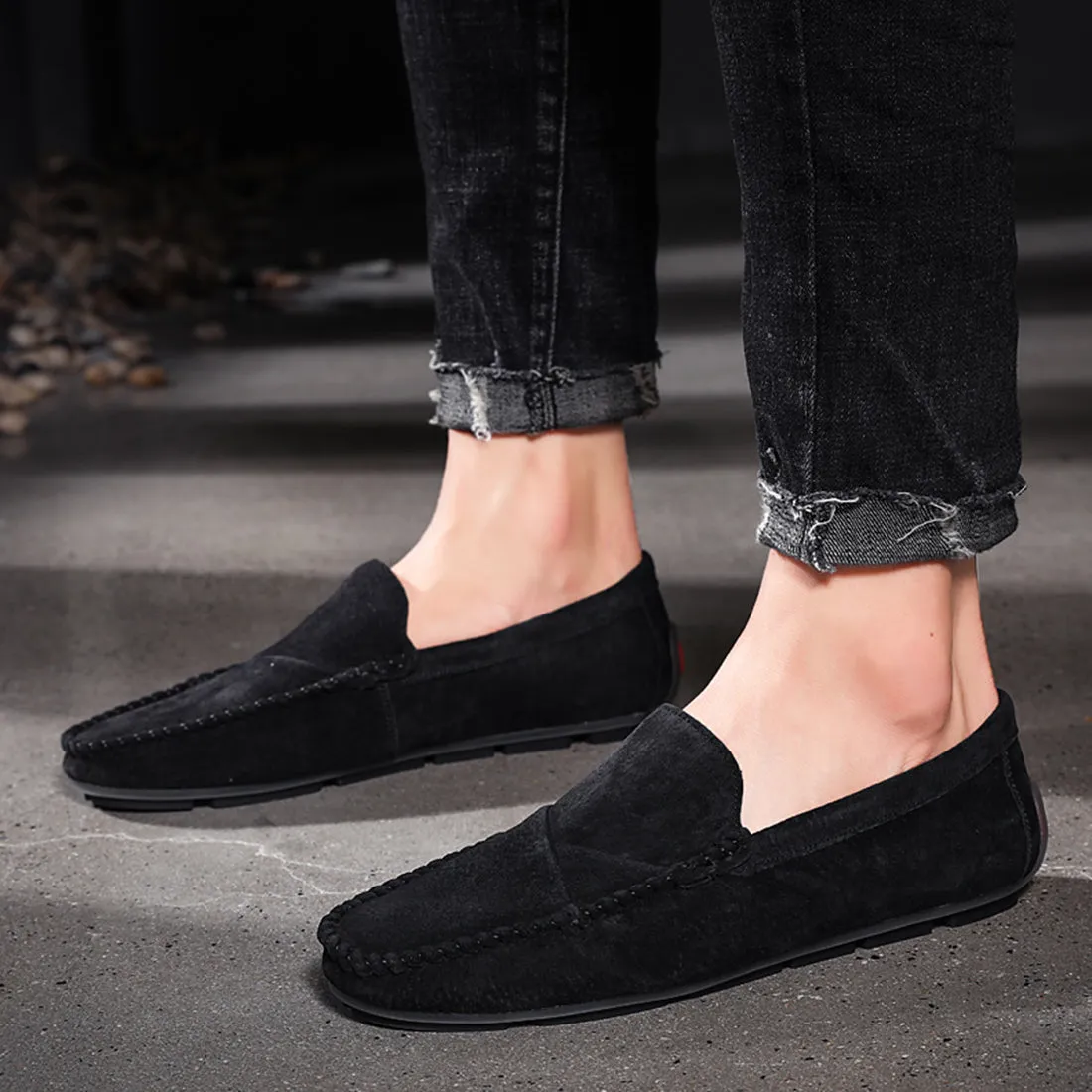 Men's Suede Stitching Driving Moccasins