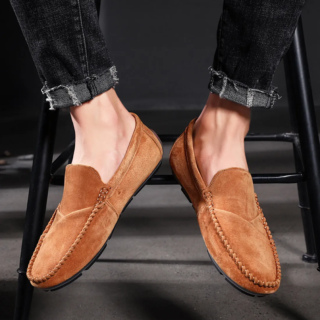 Men's Suede Stitching Driving Moccasins