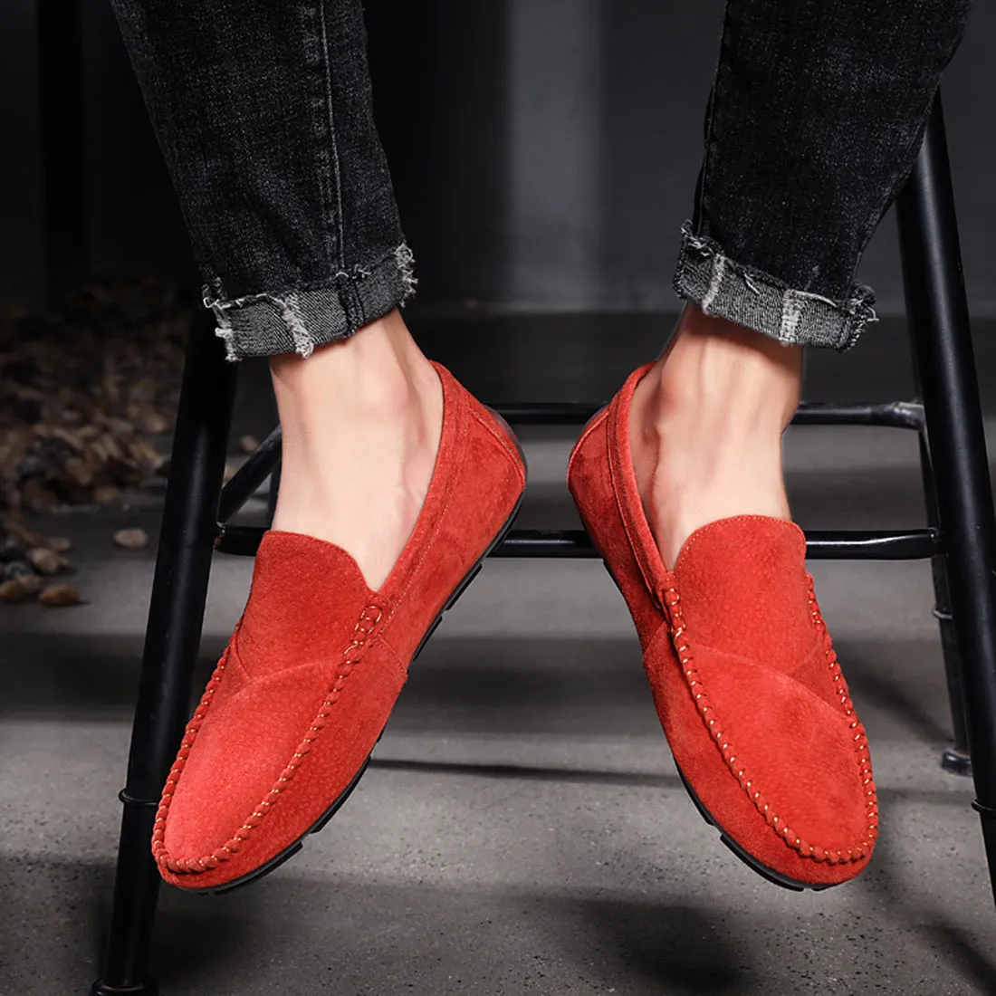 Men's Suede Stitching Driving Moccasins