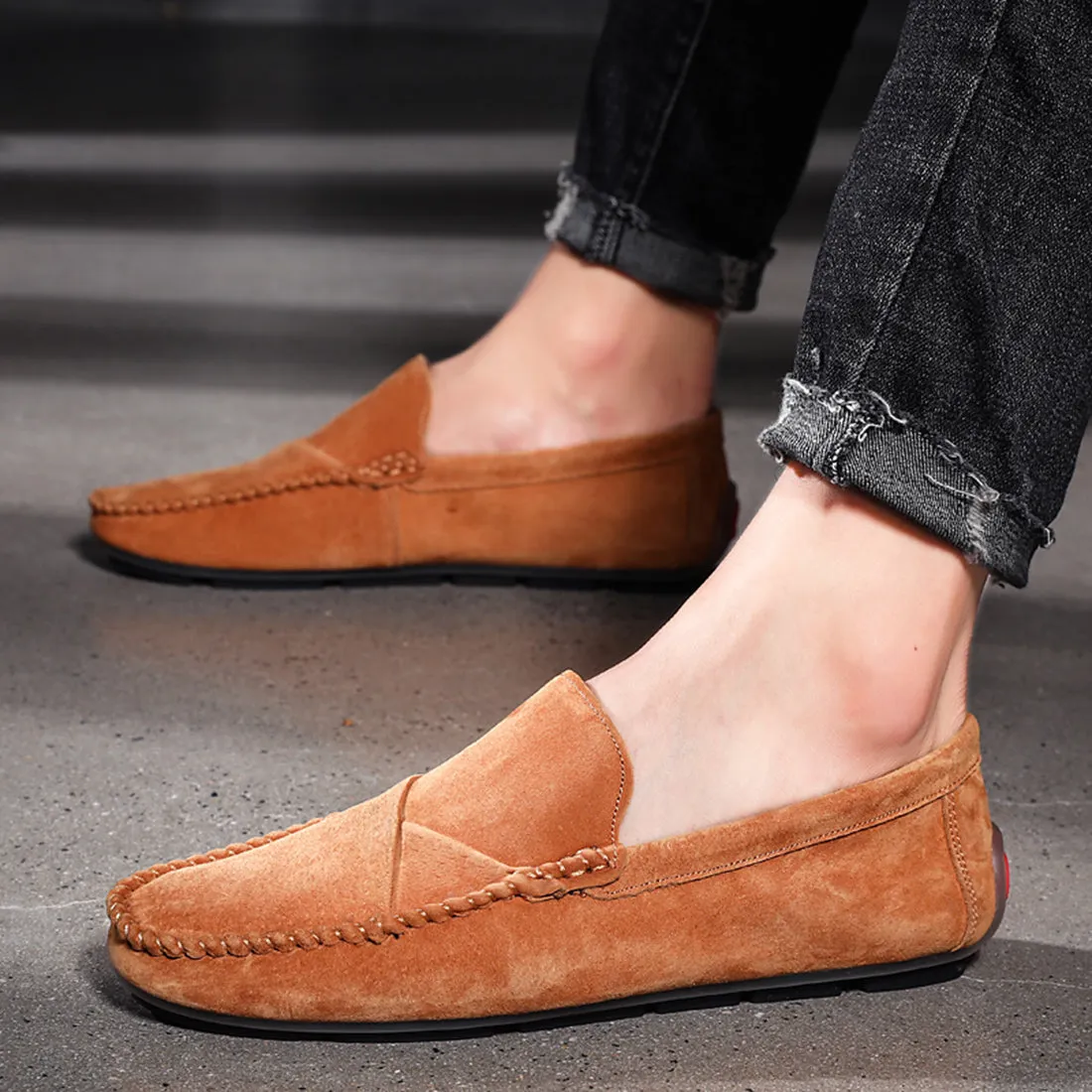 Men's Suede Stitching Driving Moccasins