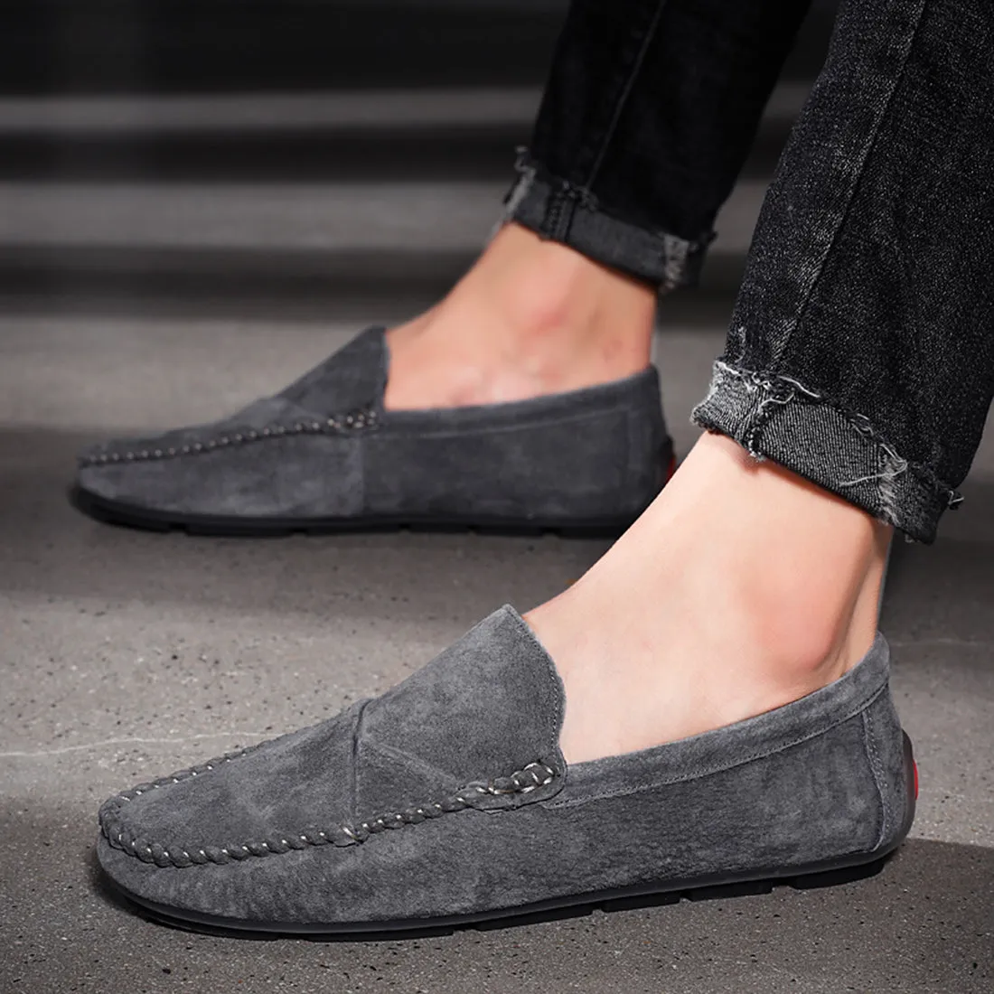 Men's Suede Stitching Driving Moccasins