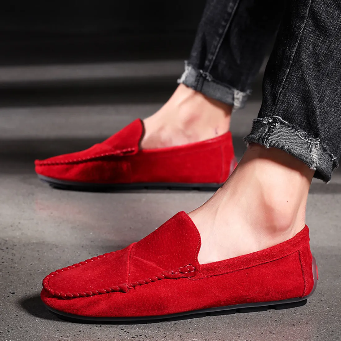 Men's Suede Stitching Driving Moccasins