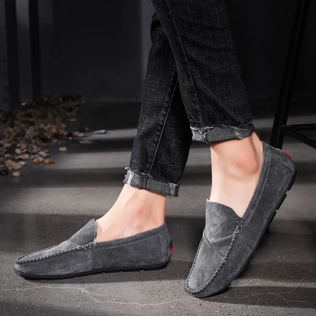 Men's Suede Stitching Driving Moccasins