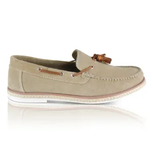 Milford Suede Leather Tassel Loafer - Sand