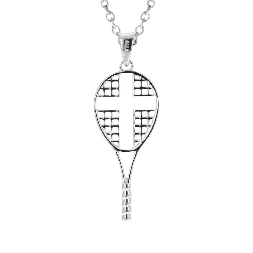 Mini Love All Tennis Cross Necklace | Gold