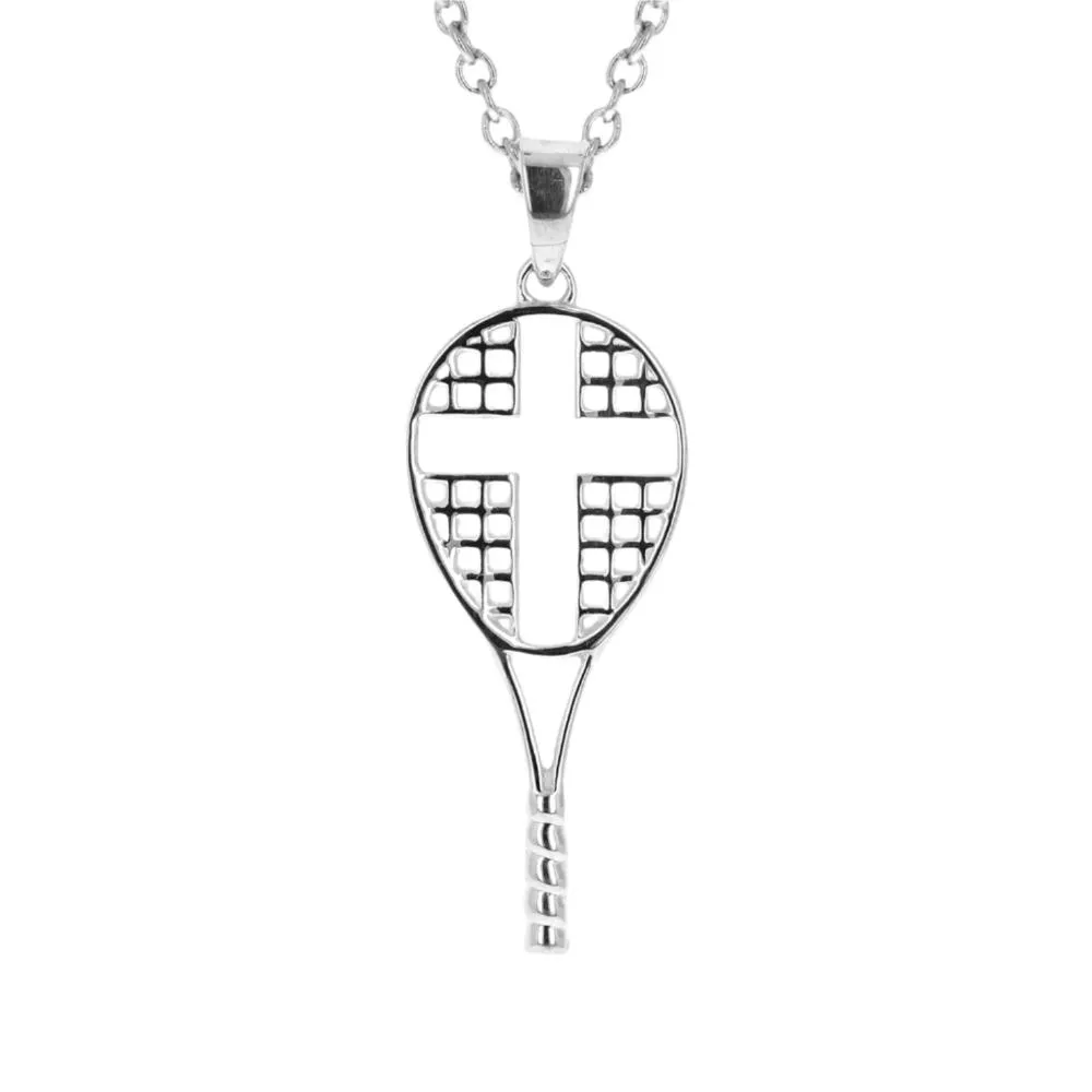 Mini Love All Tennis Cross Necklace | Gold