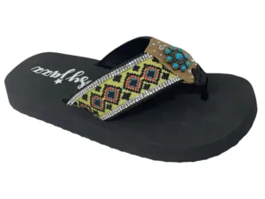 Multi Print Bedazzled Sandals