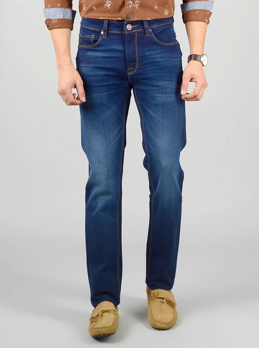 Night Blue Washed Slim Fit Jeans | JadeBlue