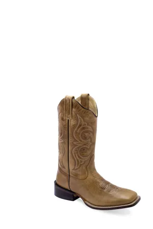 Old West Womens Western Cactus Tan Leather Cowboy Boots 5.5 M