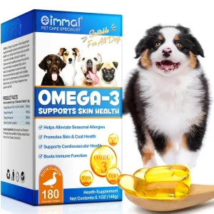 OMEGA-3 Health Supplement Suit for Dogs Cats Help Alleviate Seasonal Allergies Promotes Skin & Coat Health Boots Immune Function