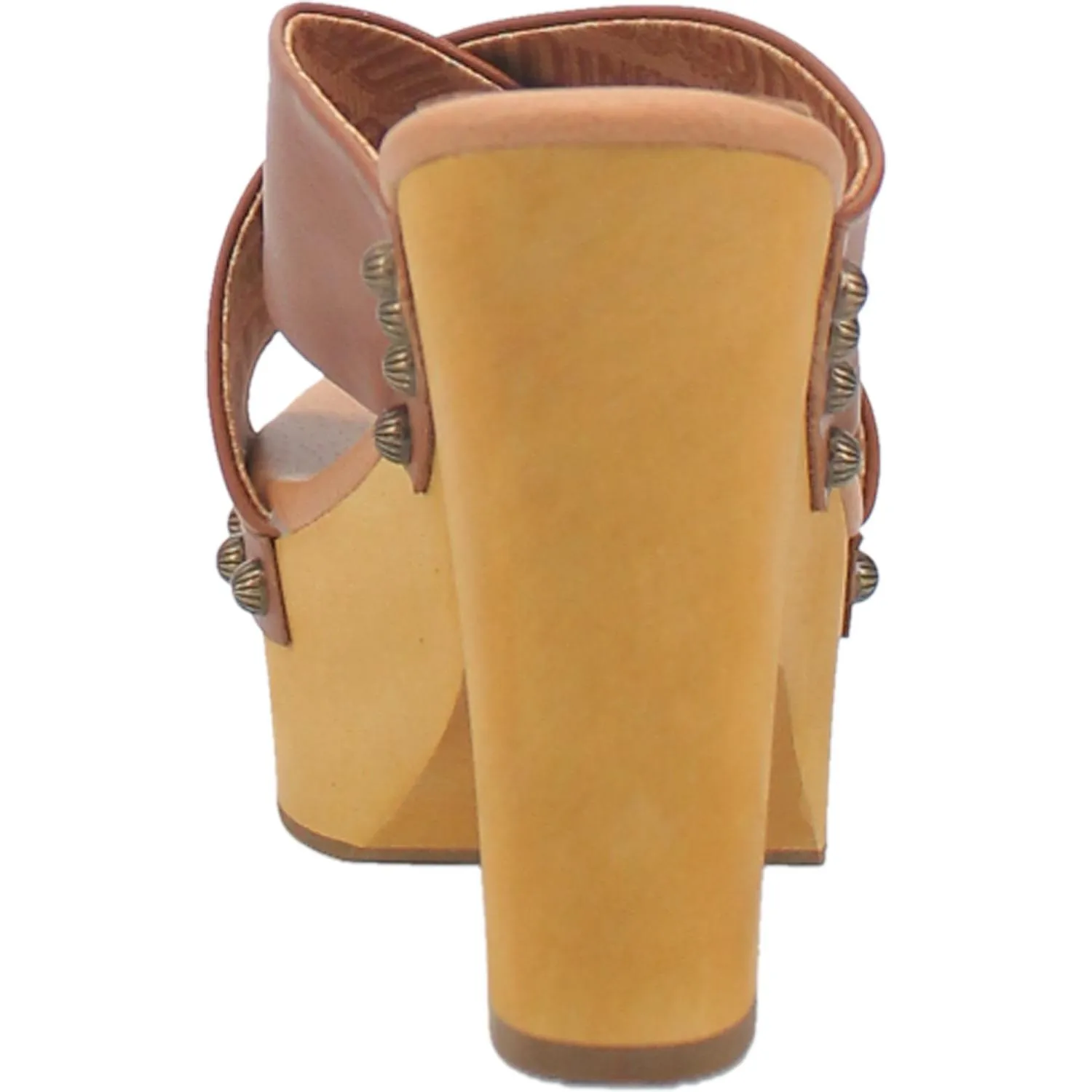 Online Exclusive | Dingo | Driftwood Leather Clog Heeled Sandal in Tan Brown **PREORDER