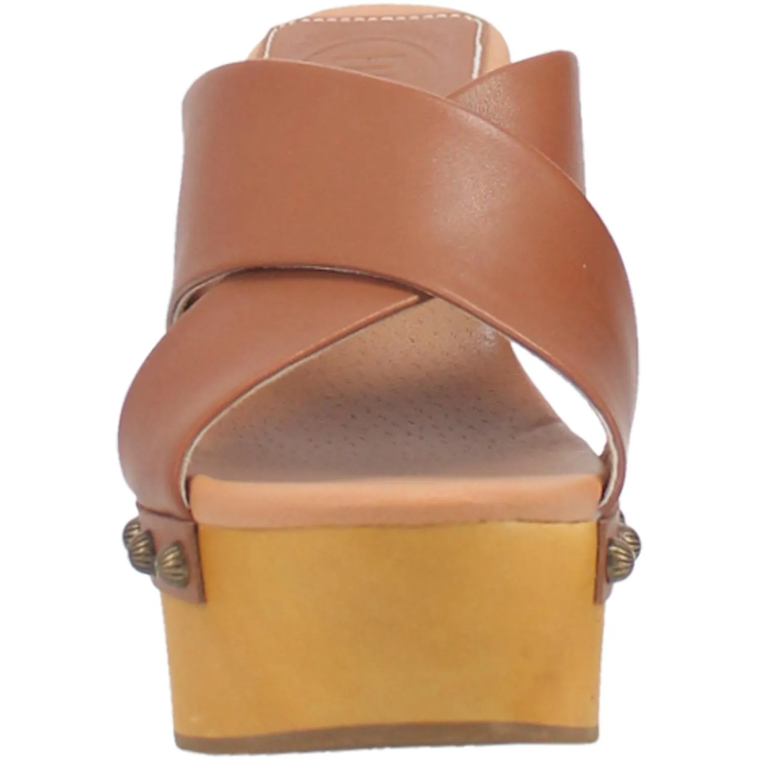 Online Exclusive | Dingo | Driftwood Leather Clog Heeled Sandal in Tan Brown **PREORDER