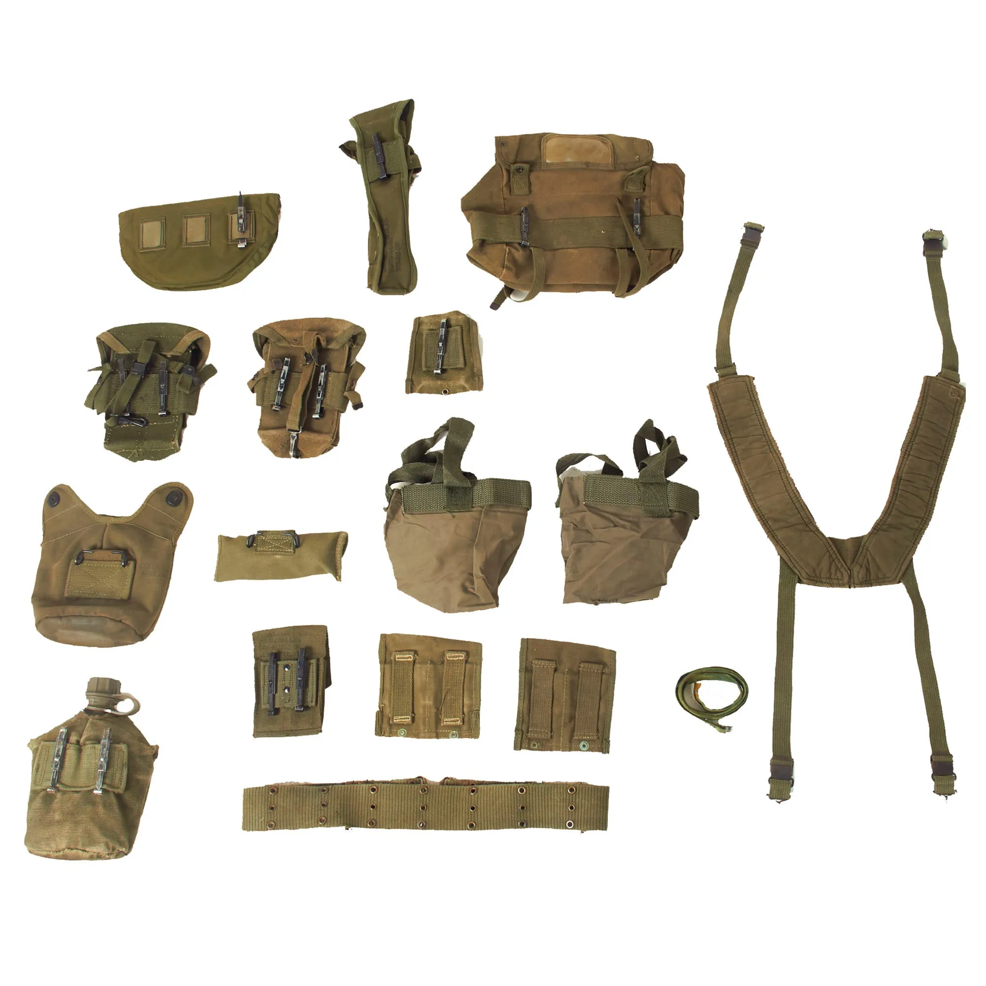 Original U.S. Vietnam / Cold War Era Field Gear and Modernized Load-Carrying Equipment Lot - 17 Items