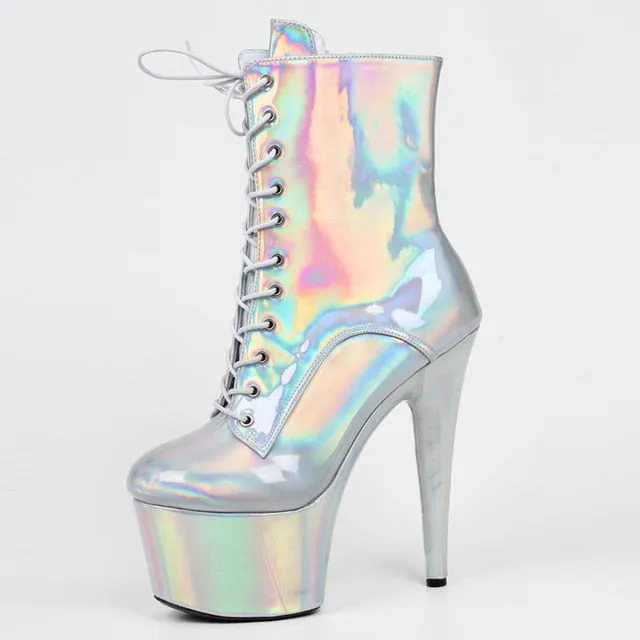 Platform Hologram Ankle Boots