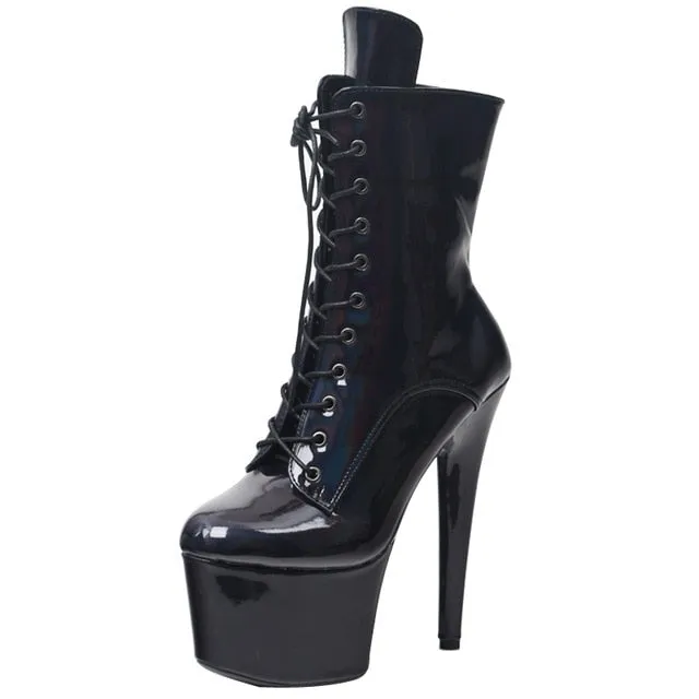 Platform Hologram Ankle Boots