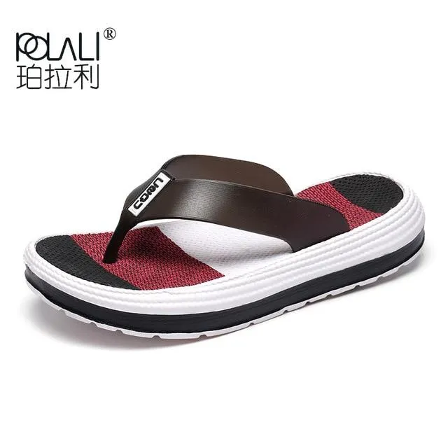 POLALI 2020 Summer Slippers Women Casual Massage Durable Flip Flops Beach Sandals Female Wedge Shoes Striped Lady Room Slippers