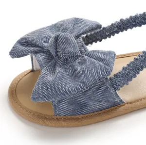 Pre-Walking Baby Girl Bow Sandals - Denim Blue