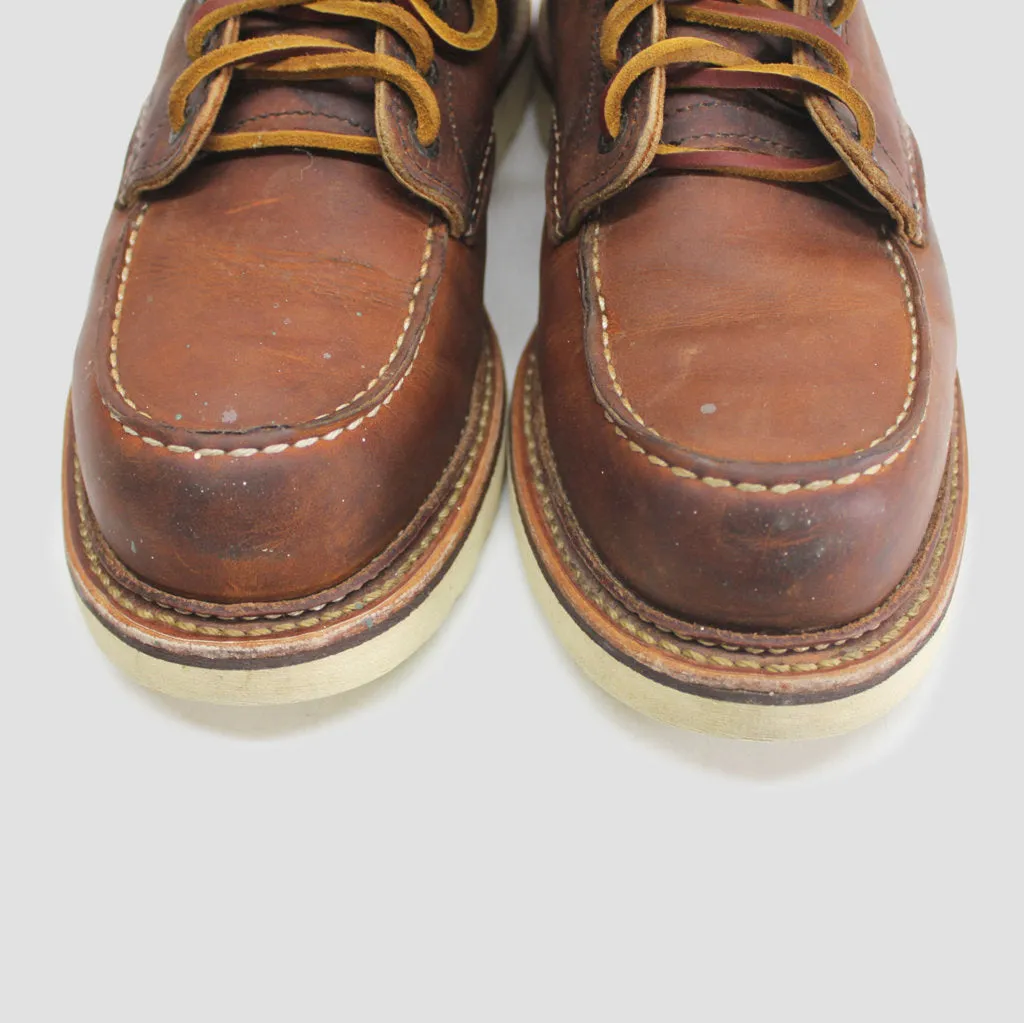 Red Wing Mens Boots 6 Inch Classic Moc Lace-Up Ankle Goodyear-Welt Leather - UK 8