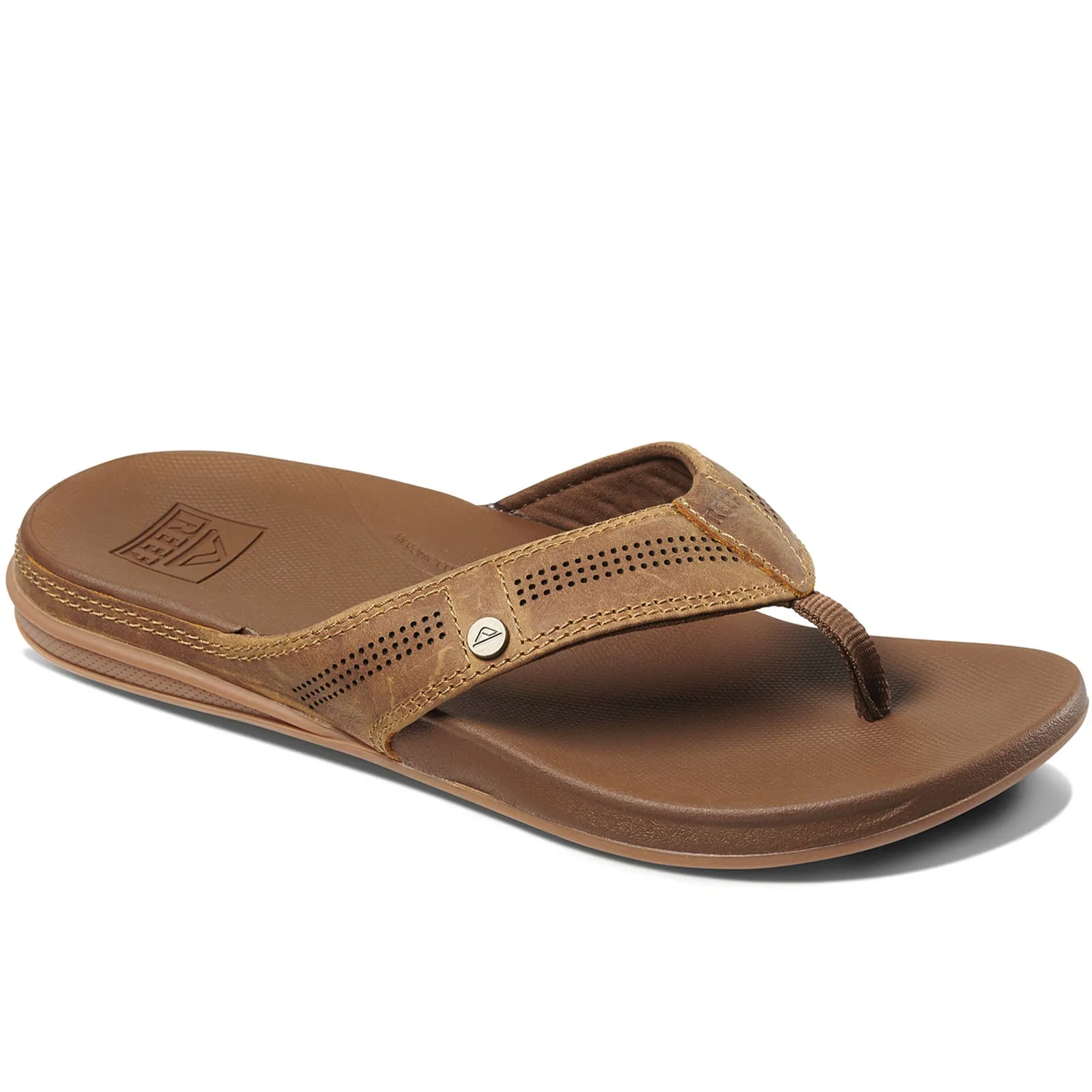 Reef Mens Cushion Lux Leather Flip Flops