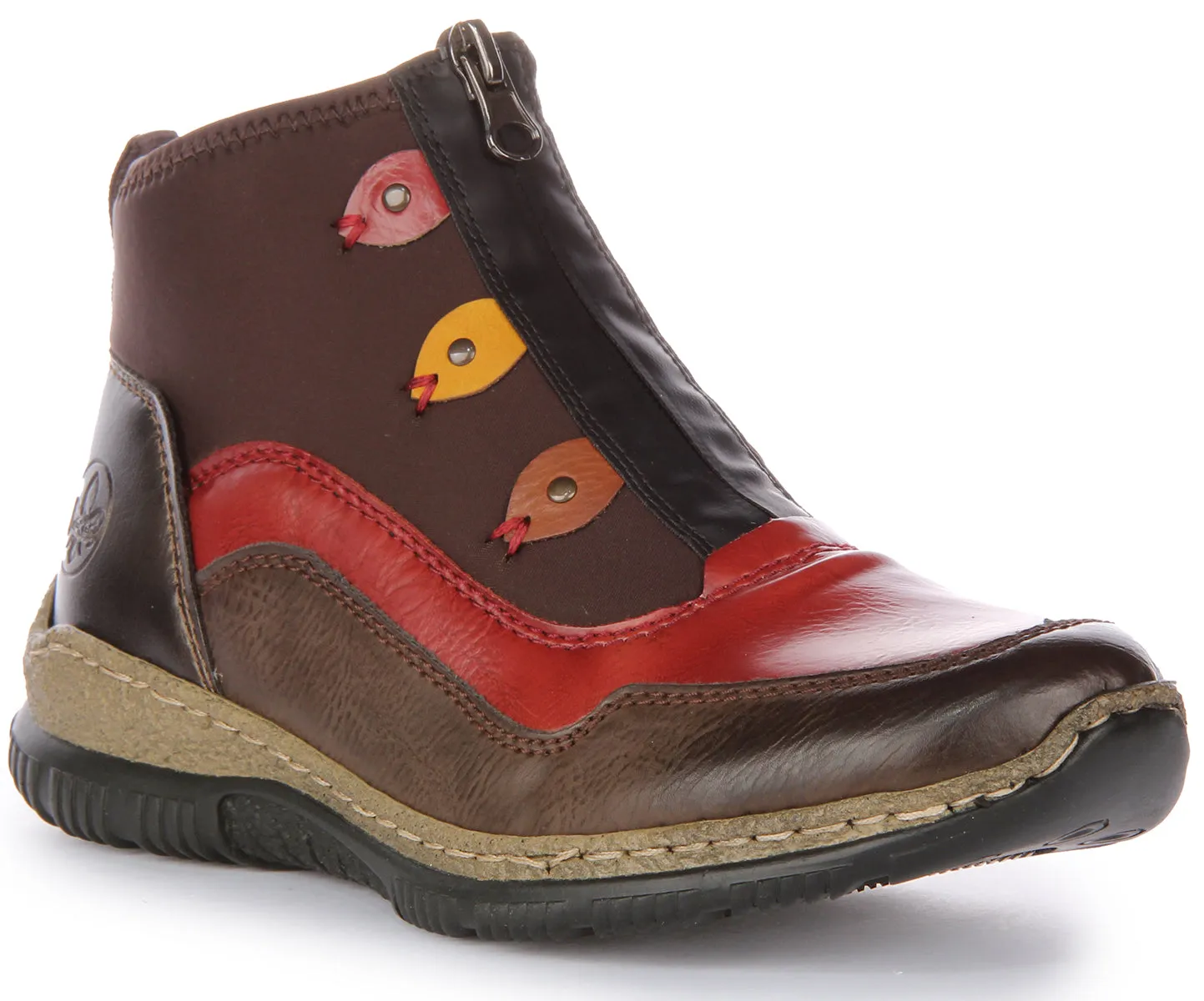 Rieker N3277-25 In Brown Red Li For Women