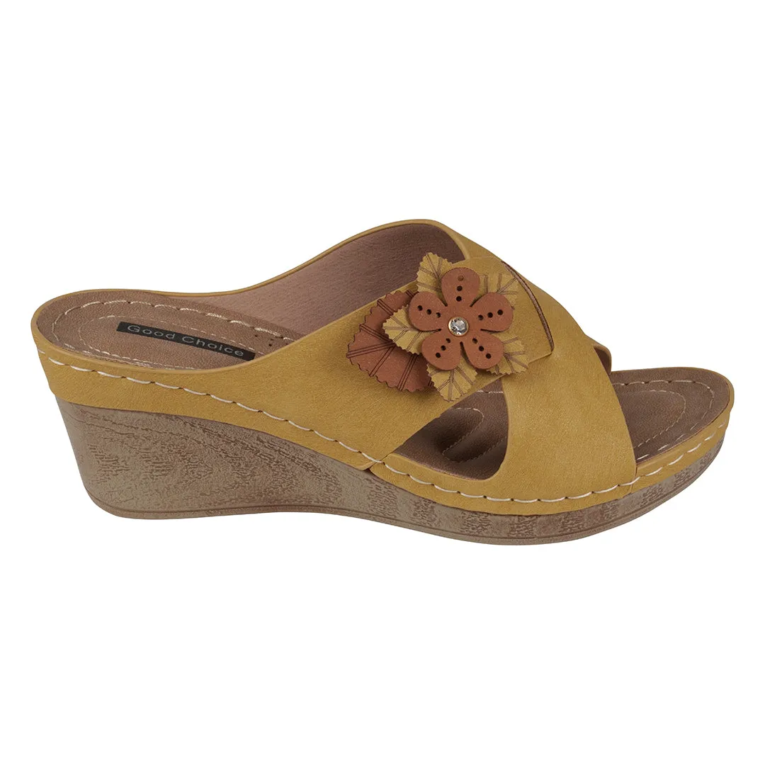 Selly Yellow Wedge Sandal