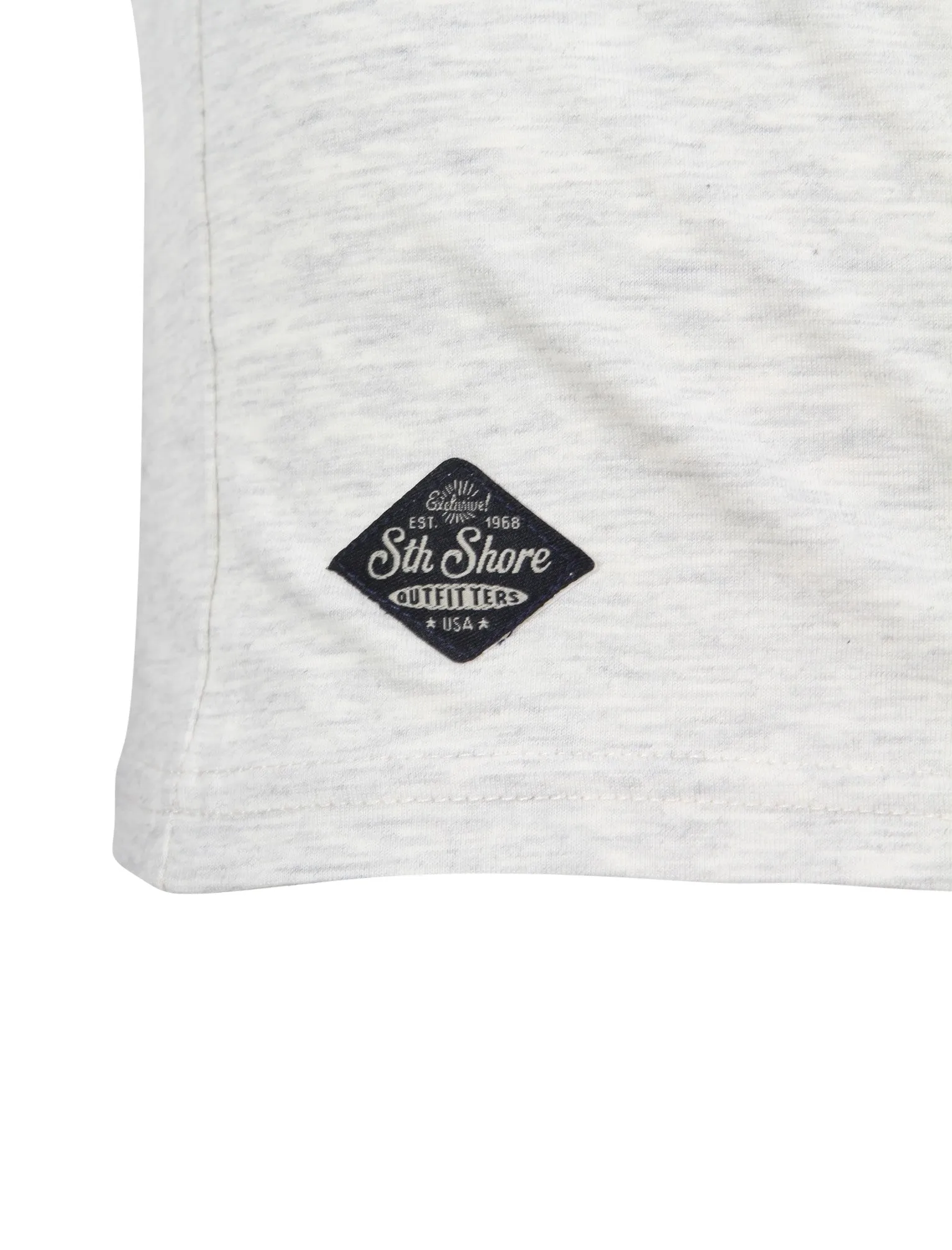 Shack Motif Cotton Crew Neck T-Shirt In Oatgrey Marl - South Shore