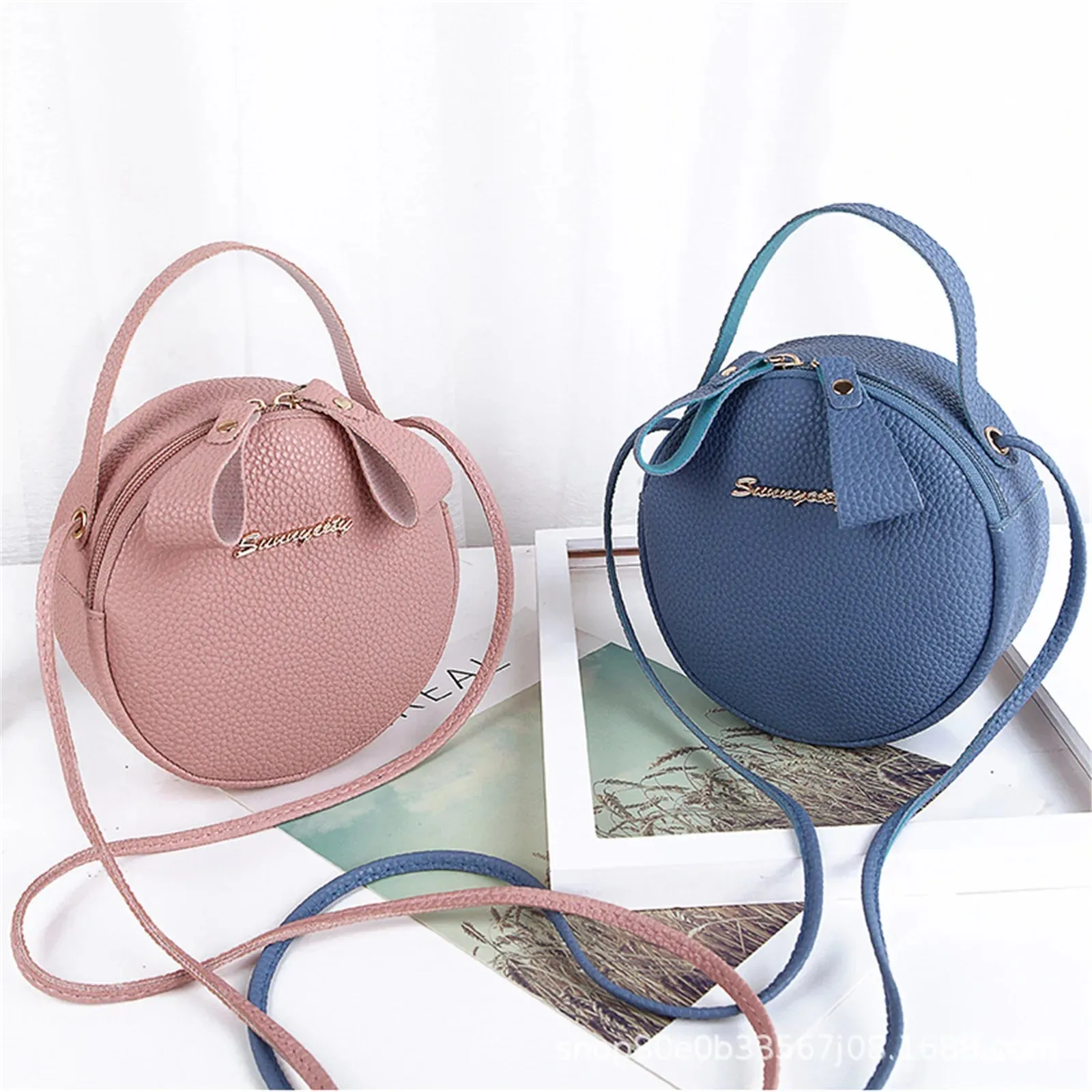 Simple Fashion Women Shoulder Handbag Circle Bag Girl Cute Messenger Bag Beauty PU Leather Ladies Hand Bags 2023 New