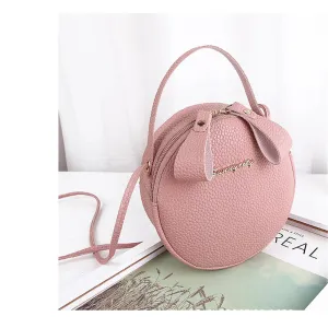 Simple Fashion Women Shoulder Handbag Circle Bag Girl Cute Messenger Bag Beauty PU Leather Ladies Hand Bags 2023 New