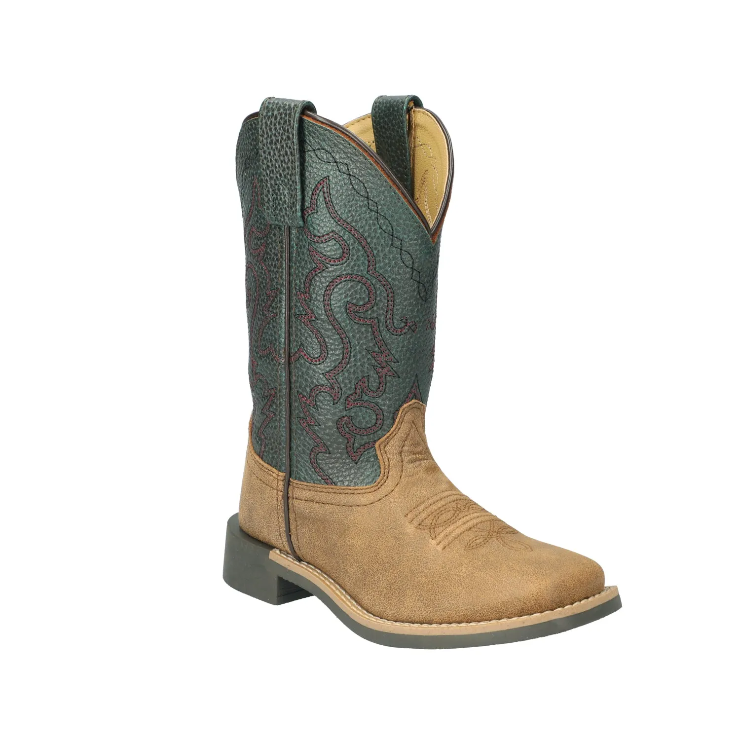 Smoky Mountain Boots Unisex Midland Brown/Pebble Green Leather Cowboy Boots