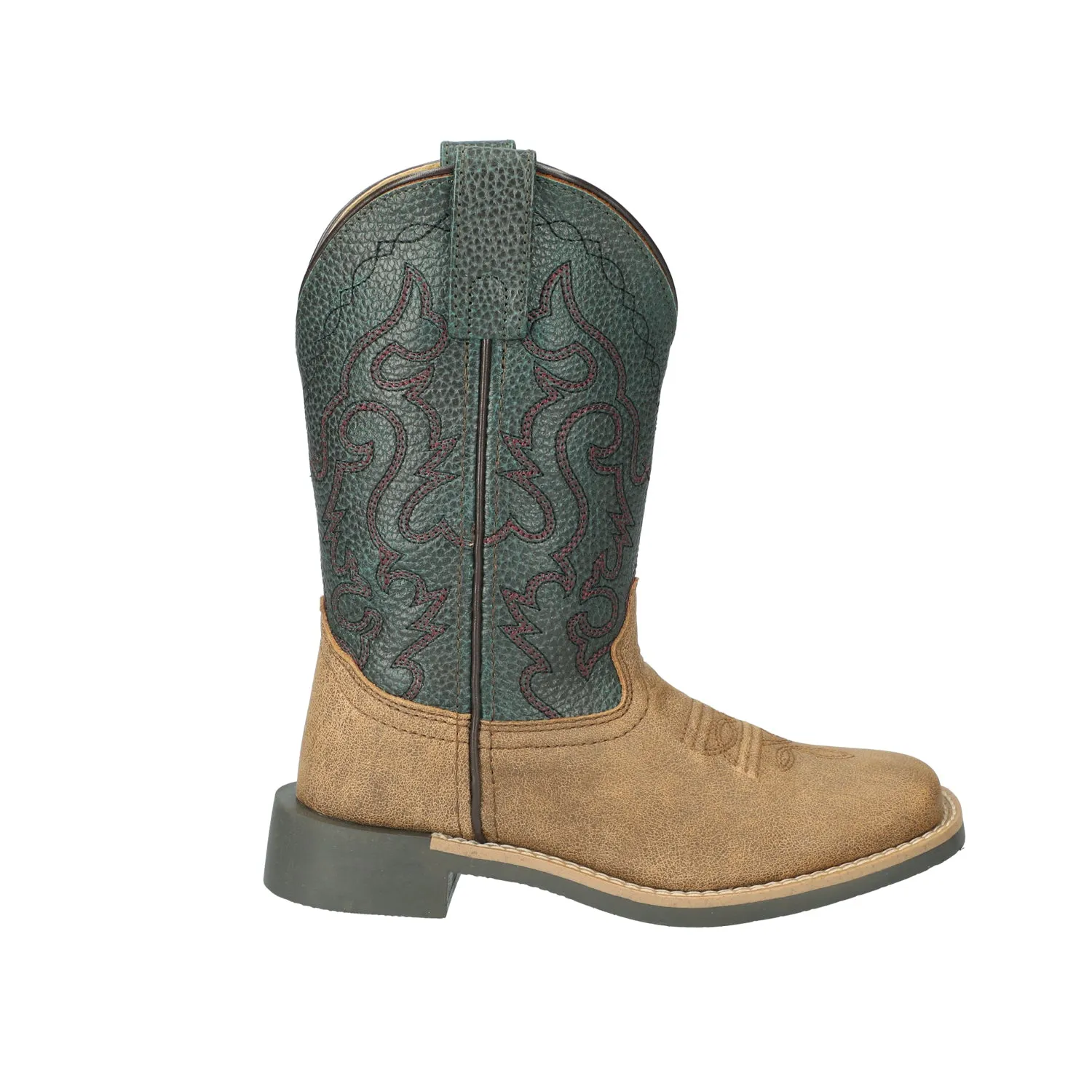 Smoky Mountain Boots Unisex Midland Brown/Pebble Green Leather Cowboy Boots