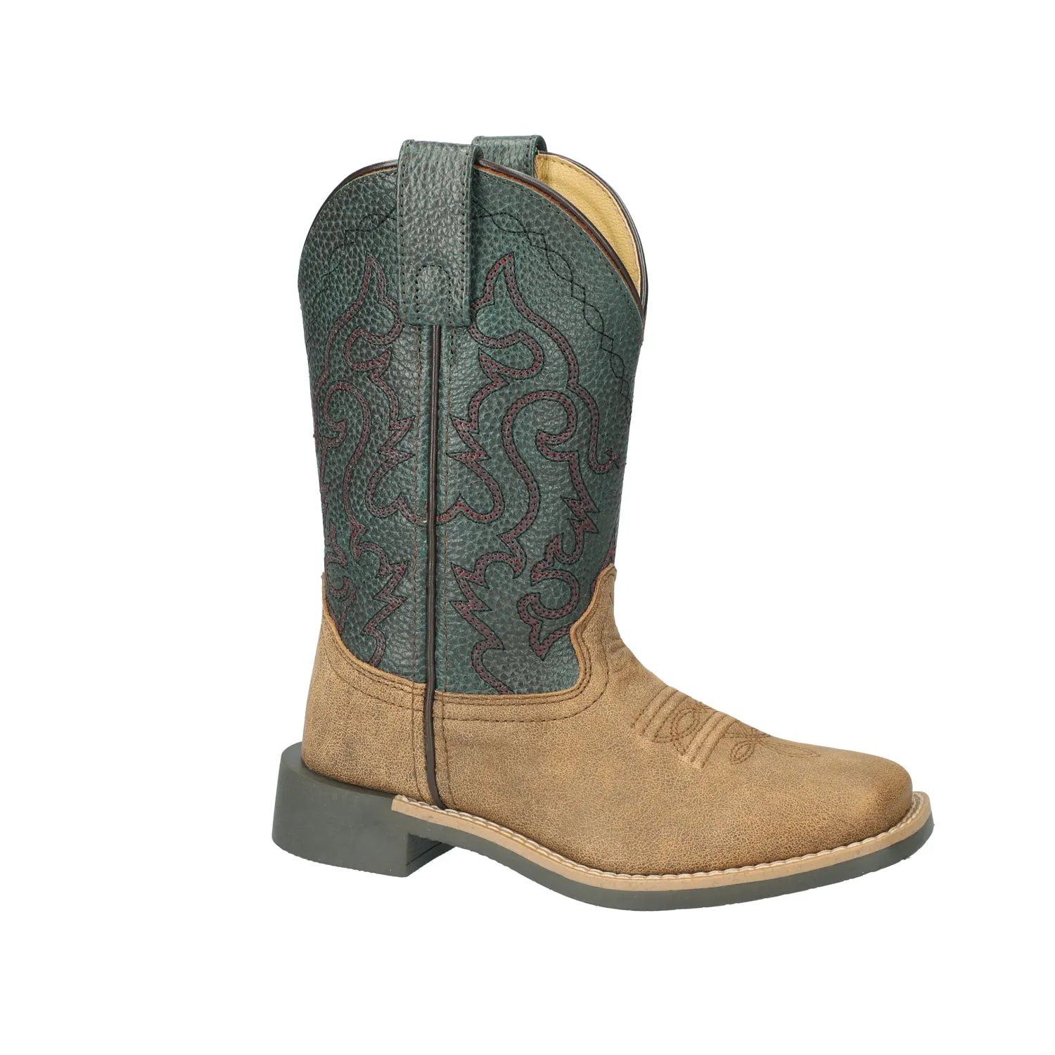 Smoky Mountain Boots Unisex Midland Brown/Pebble Green Leather Cowboy Boots