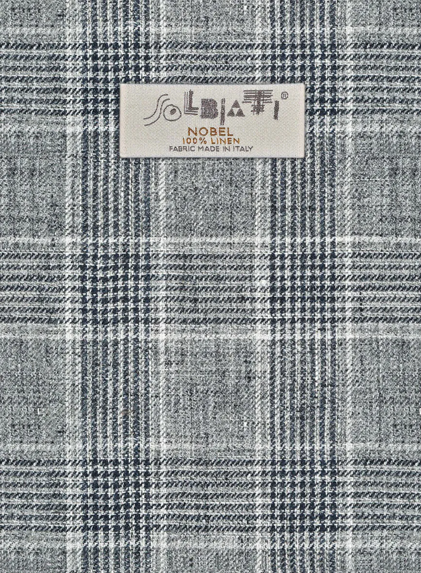 Solbiati Gray Checks Linen Pants