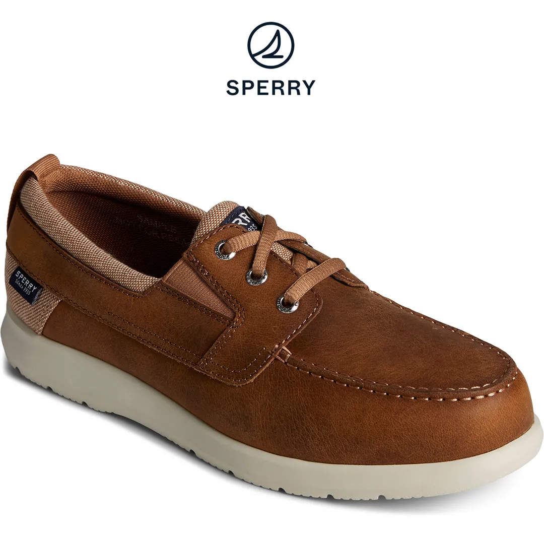 Sperry Men's Bowrider Plushstep Leather Slip-On Boat Sneaker - Tan (STS25002)