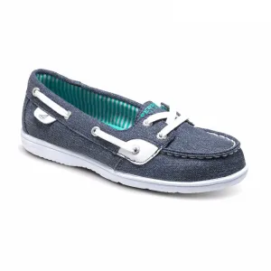 Sperry Sparkle Denim Shoresider Youth Boat Shoe