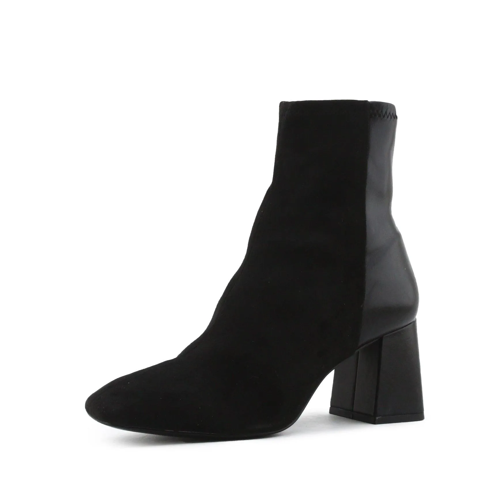 Stradivarius Zipper Block Heels Ankle Boots | Suede