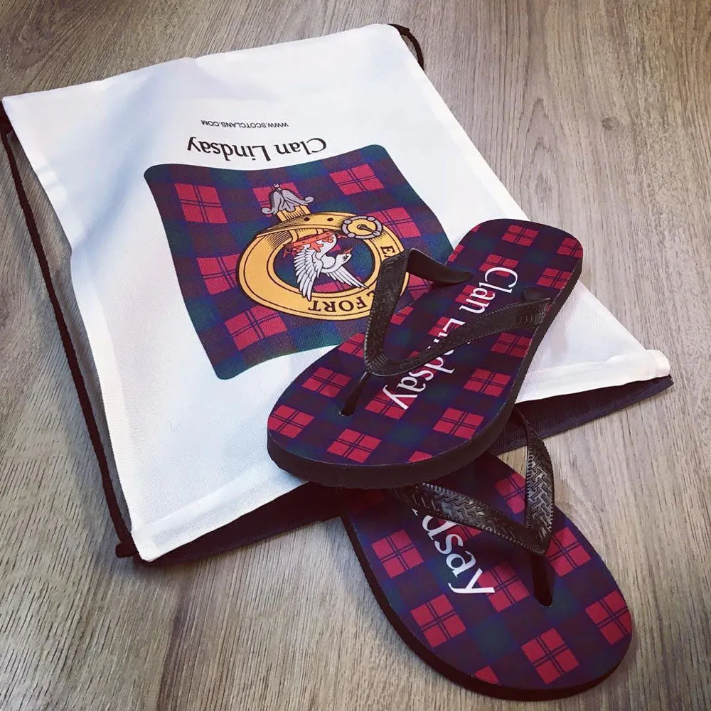 Tartan Flip Flops With Matching Bag