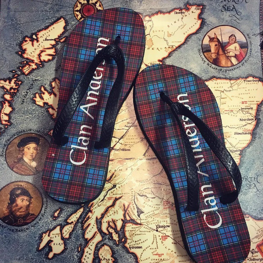 Tartan Flip Flops With Matching Bag