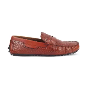 The Argon Tan Men's Leather Driving Loafers Tresmode