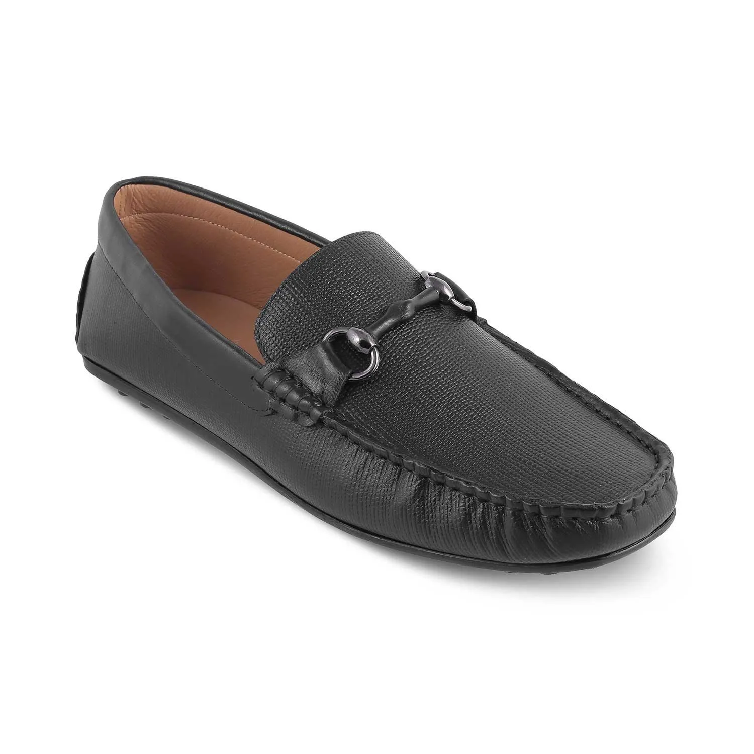 The Mills Black Men's Leather Driving Loafers Tresmode