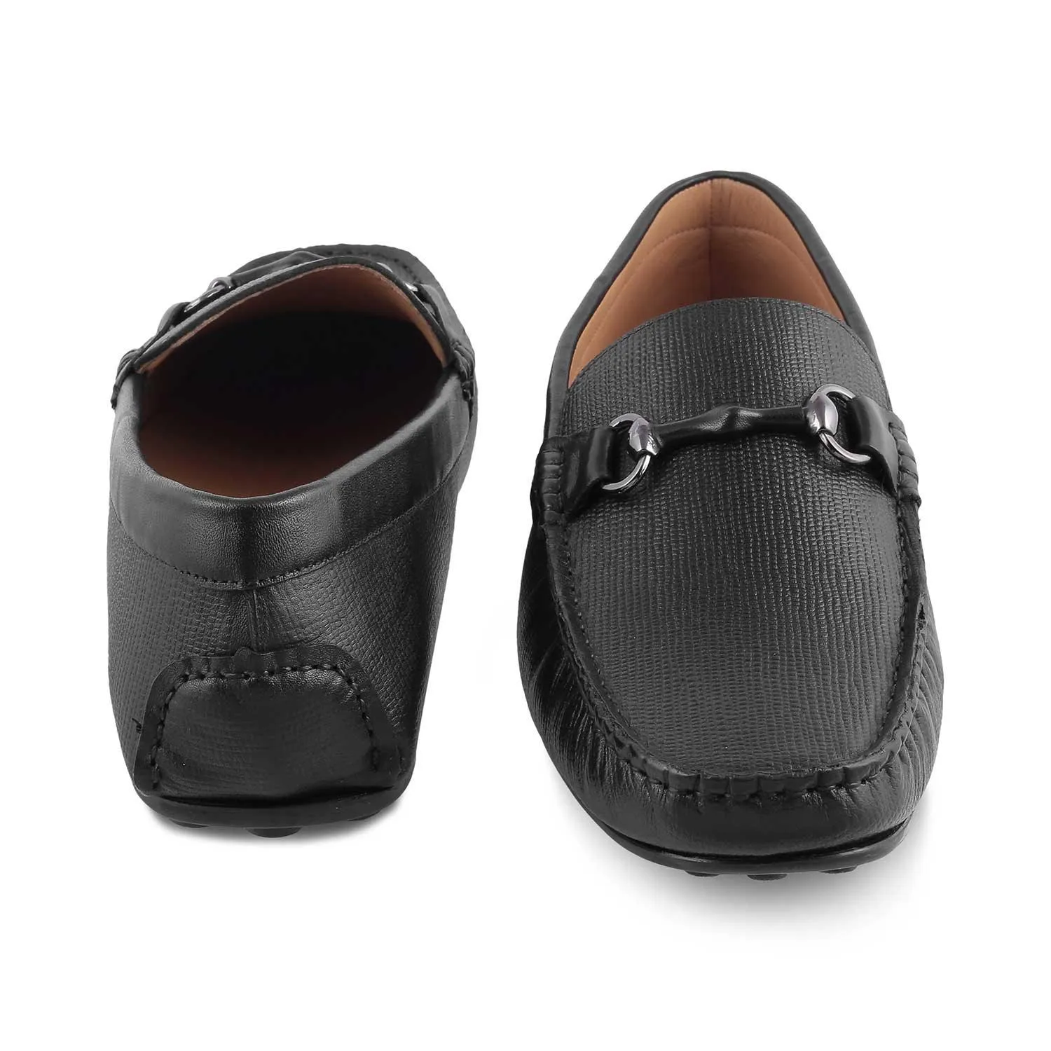 The Mills Black Men's Leather Driving Loafers Tresmode