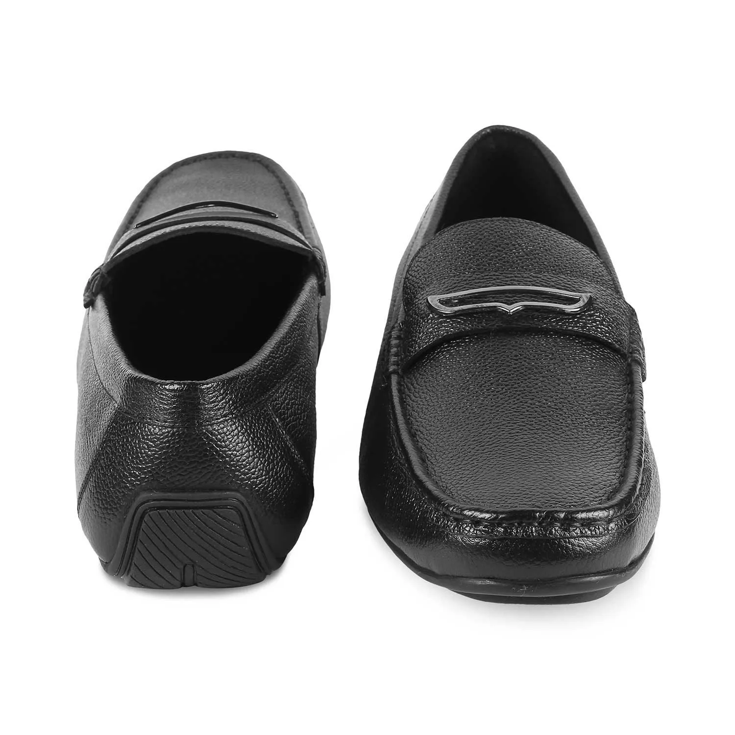 The Odry Black Men's Leather Driving Loafers Tresmode