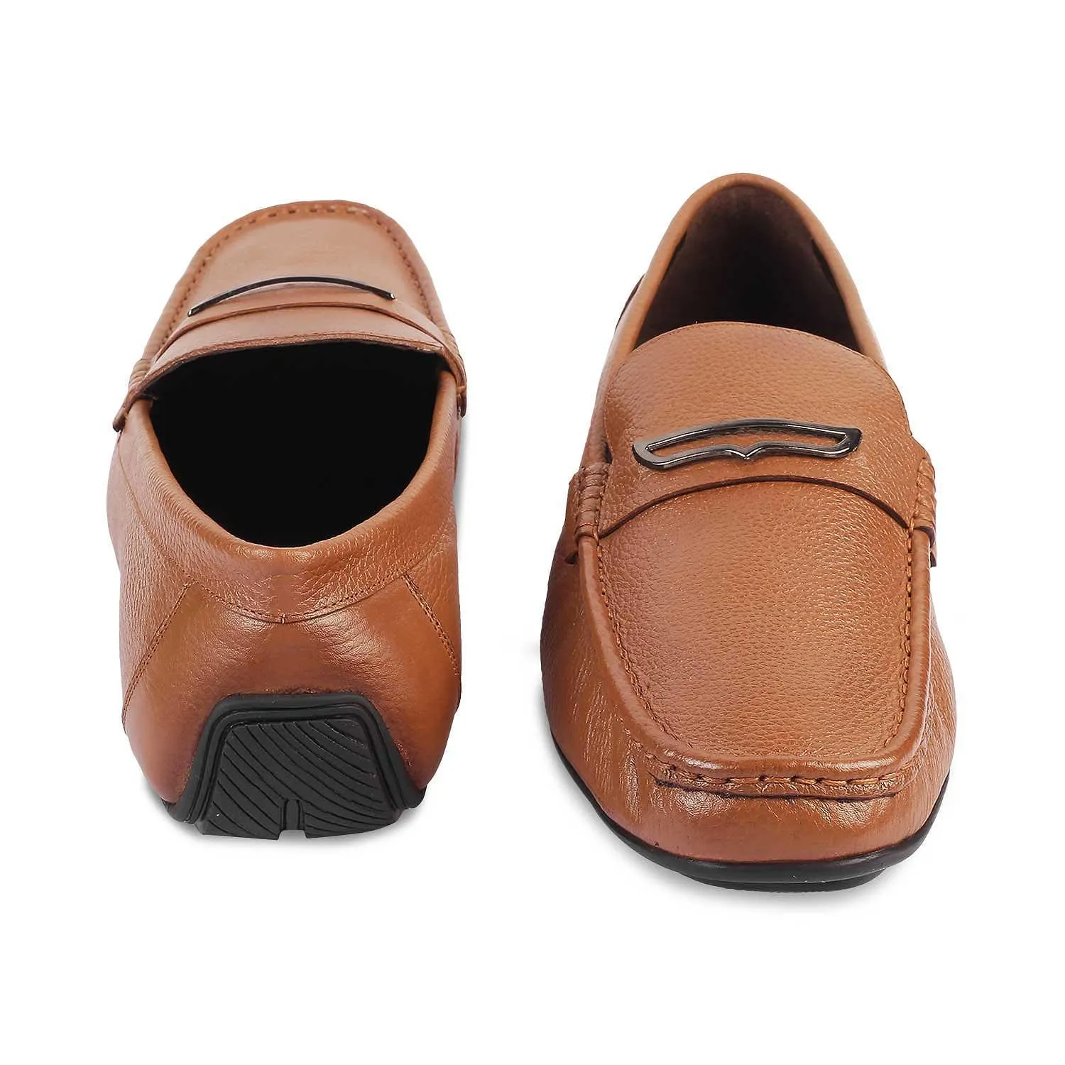 The Odry Tan Men's Leather Driving Loafers Tresmode