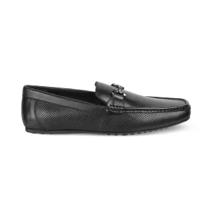 The Otter Black Men's Leather Driving Loafers Tresmode