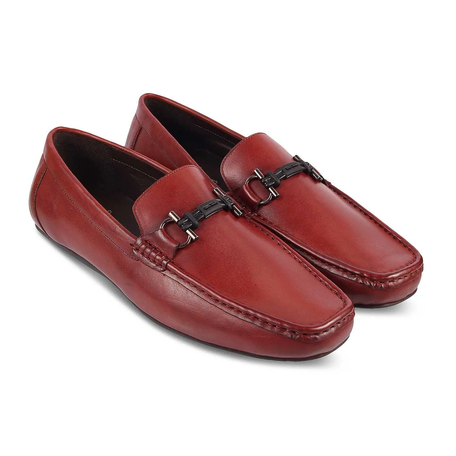 The Proter Wine Men's Leather Driving Loafers Tresmode