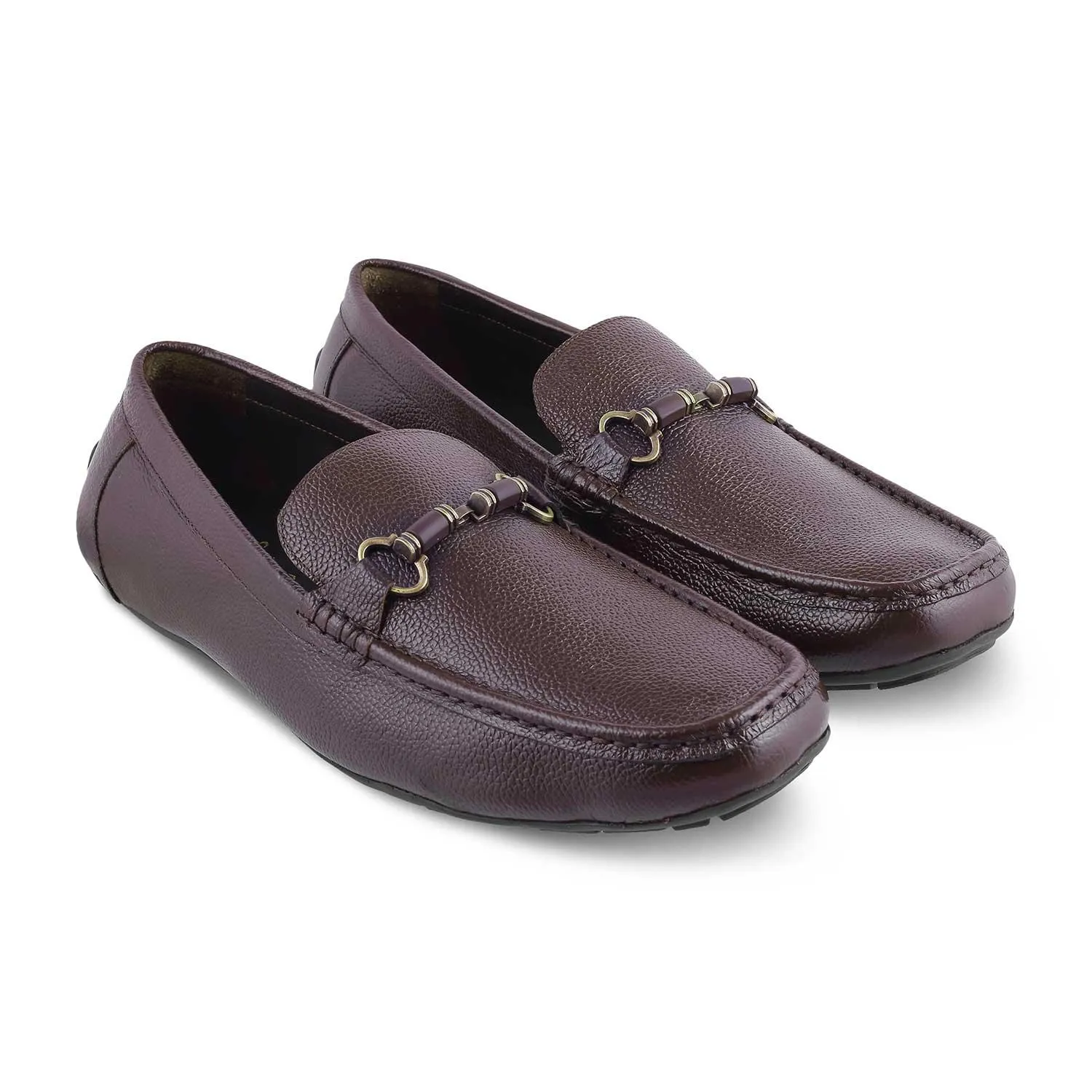 The Robuk Brown Men's Leather Driving Loafers Tresmode