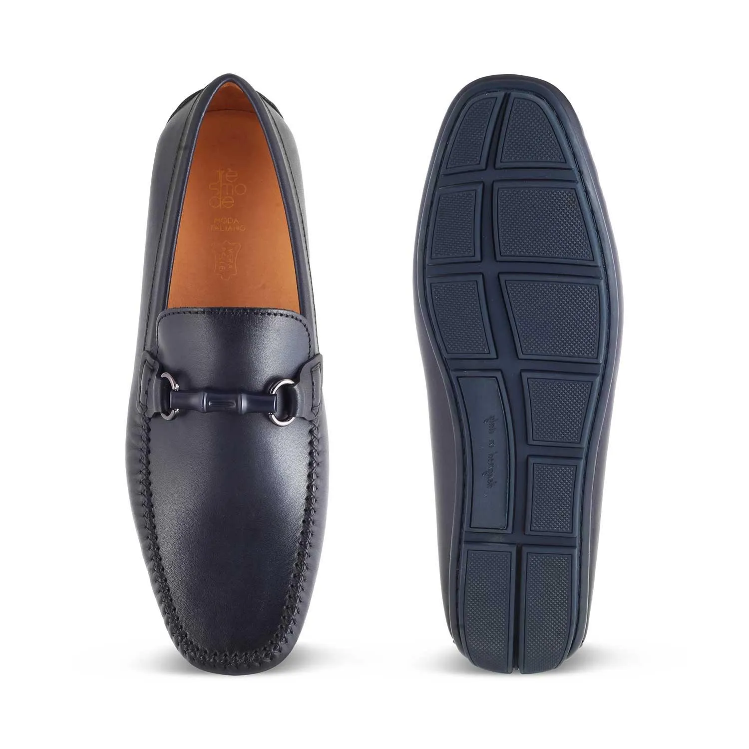 The Rodeo Blue Men's Leather Driving Loafers Tresmode