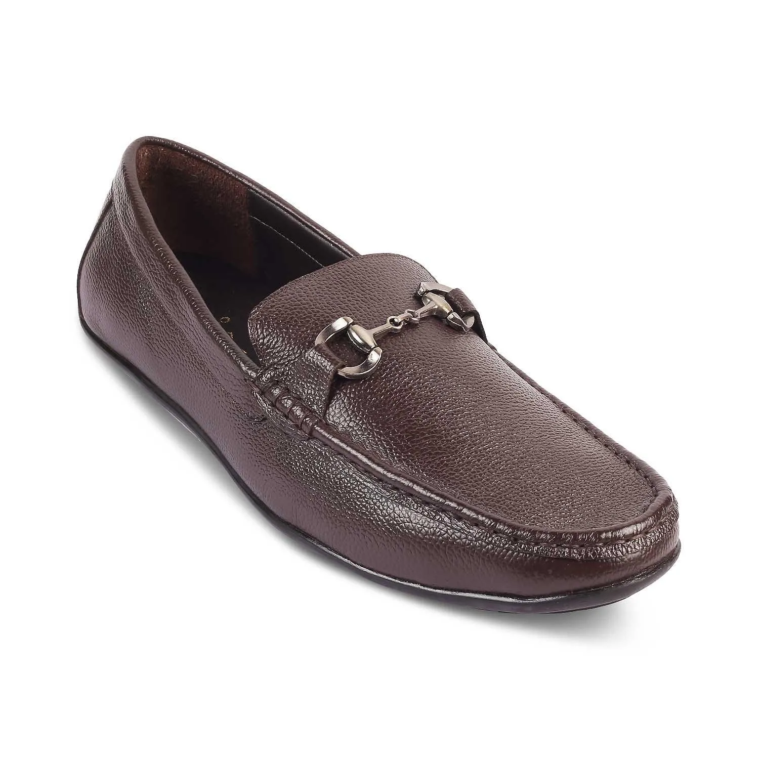 The Rosee Brown Men's Leather Driving Loafers Tresmode