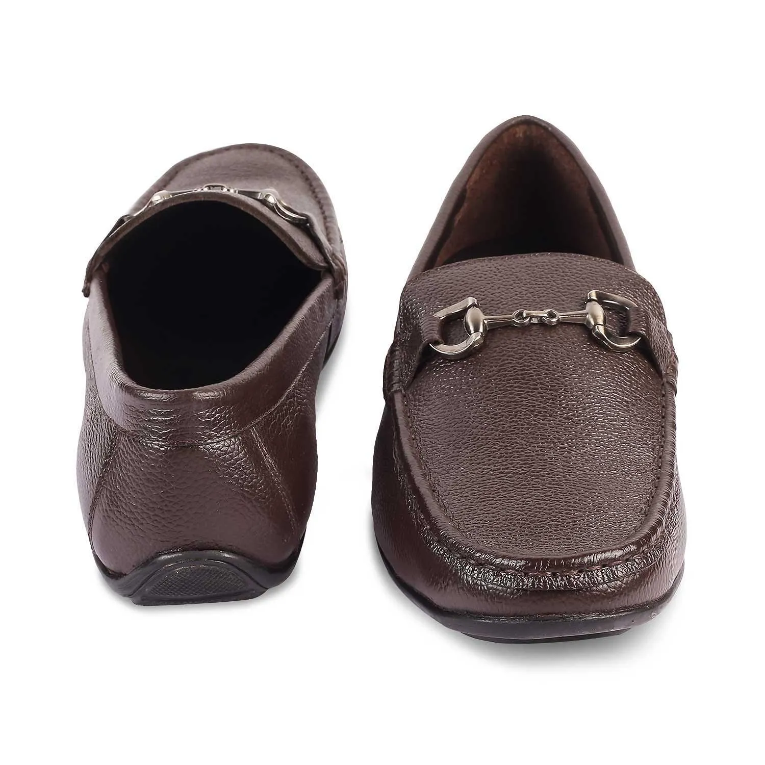 The Rosee Brown Men's Leather Driving Loafers Tresmode