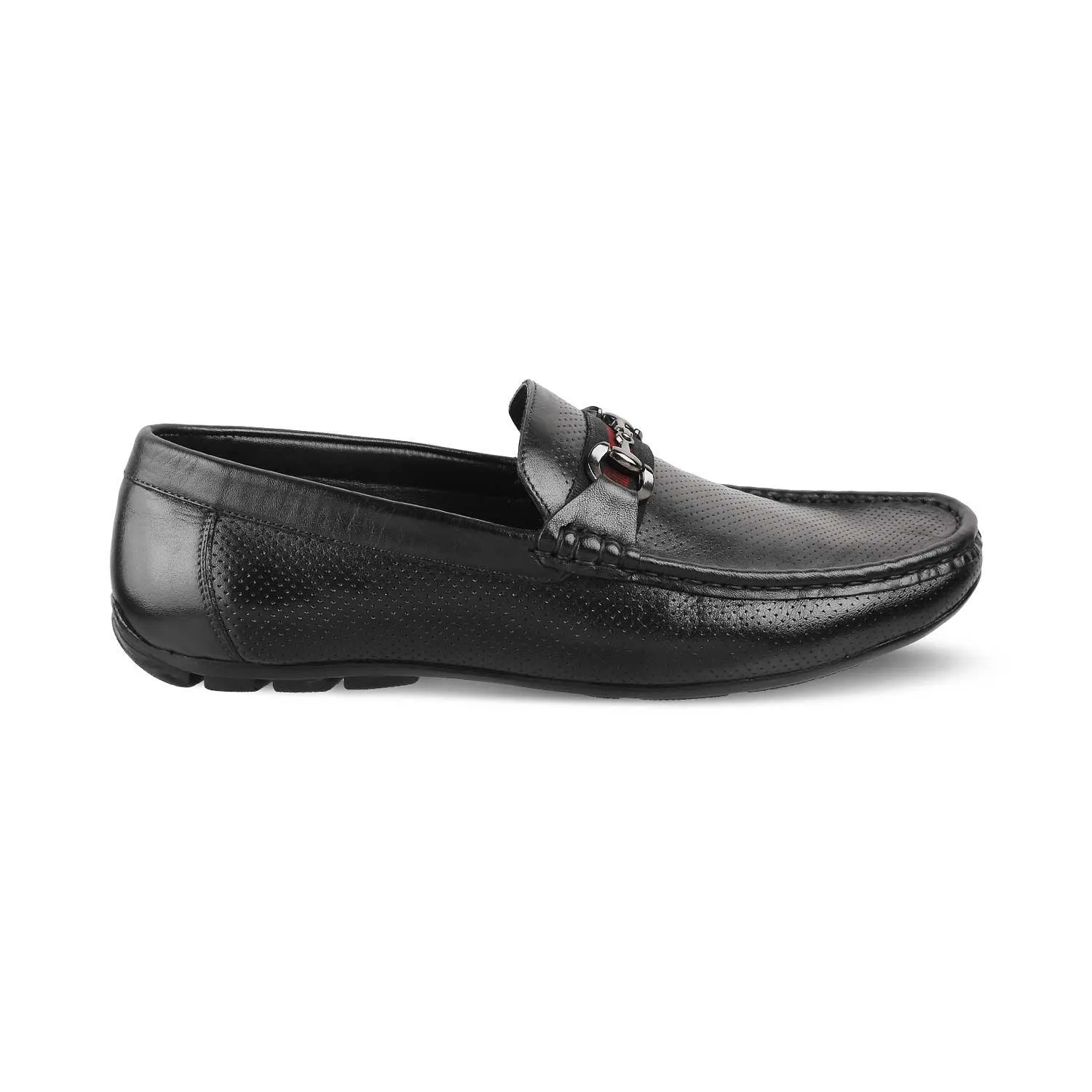 The Rottervam Black Mens Driving Leather Loafer